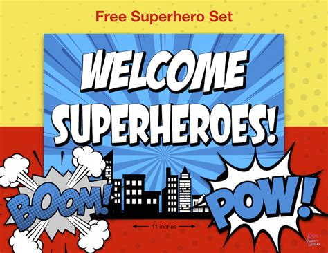 Wow Free Superhero Printable Decorations Includes Welcome Sign And 2