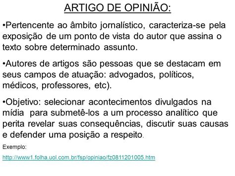 Artigo De Opinião Exemplos De Textos Pequenos Novo Exemplo