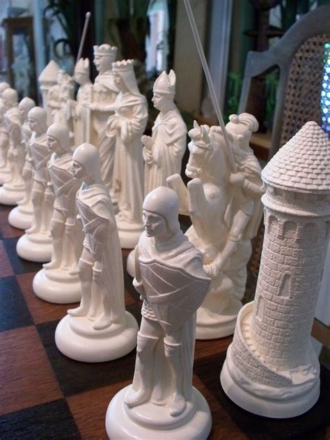 9 Medieval Chess Set Plain Ebony And Ivory Etsy