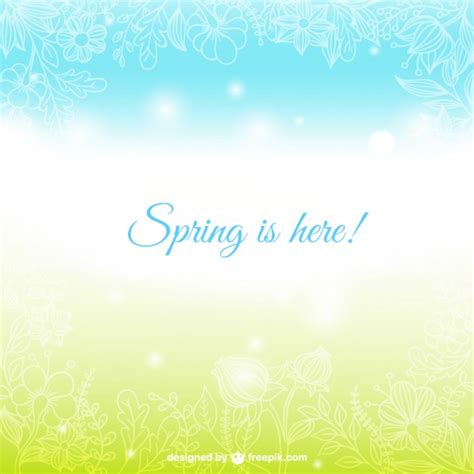 Spring Is Here Card Free Vector