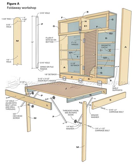 Fold Down Workbench Plans • Woodarchivist