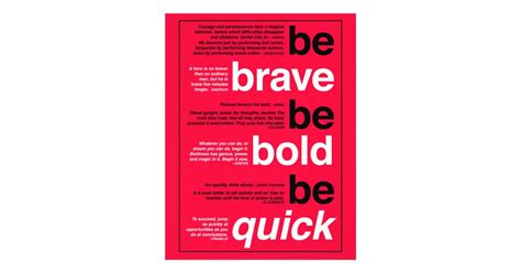 Be Brave Be Bold Be Quick Motivational Quotes Flyer