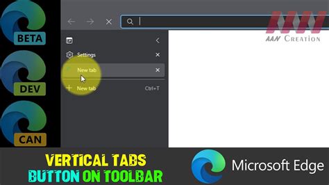 Add Or Remove Vertical Tabs Button On Toolbar In Microsoft Edge Youtube