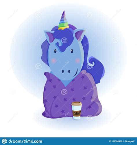 But First Coffee Unicorn With Coffee Magic Vector Greeting Card