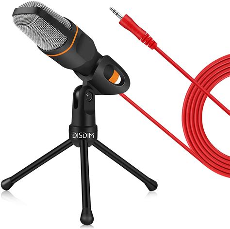 DISDIM PC Microphone, 3.5mm Jack Condenser Recording Microphone with ...