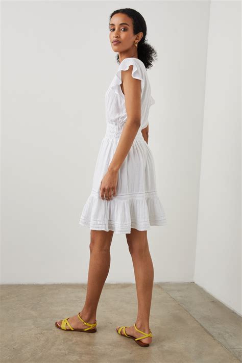 Tara Dress White Lace Detail Rails