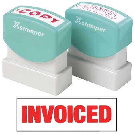 X Stamper Self Inking Ink Stamp Invoiced Red Pre Inked Re Inkable Up