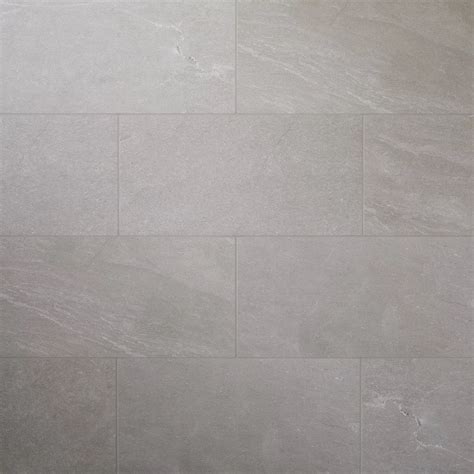 Slate Light Grey Matt Stone Effect Porcelain Floor Tile Pack Of 6 L