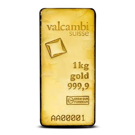1 Kilo Gold Valcambi Cast Bars New Wassay