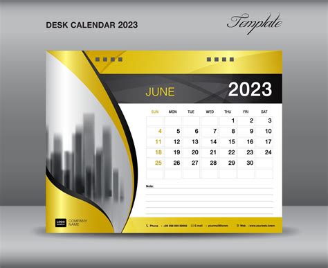 Calendar 2023 Template June 2023 Template Desk Calendar 2023 Year On