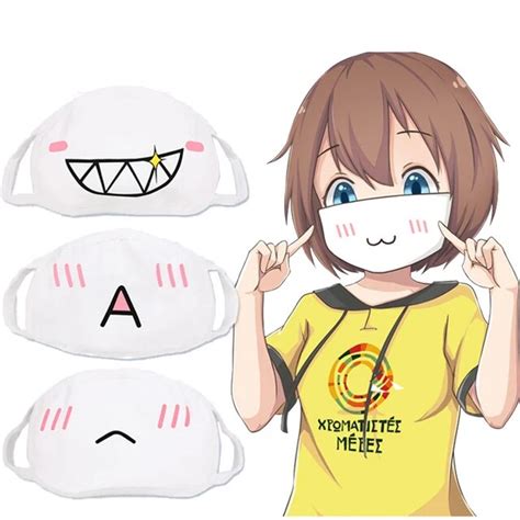 Cute Anime Kaomoji Kun Emoticon Mouth Muffle Kawaii Anti Dust Winter