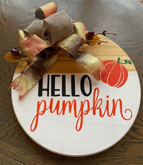 Hello Pumpkin Fall Sign Etsy