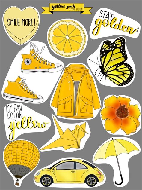 Yellow Aesthetic Sticker Pack Large X Aesthetic Stickers My Xxx Hot Girl