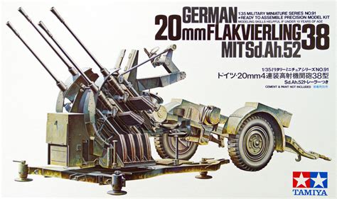 Tamiya German 20mm Flakvierling 38 Mit Sdah52 135 Makett Harcjármű