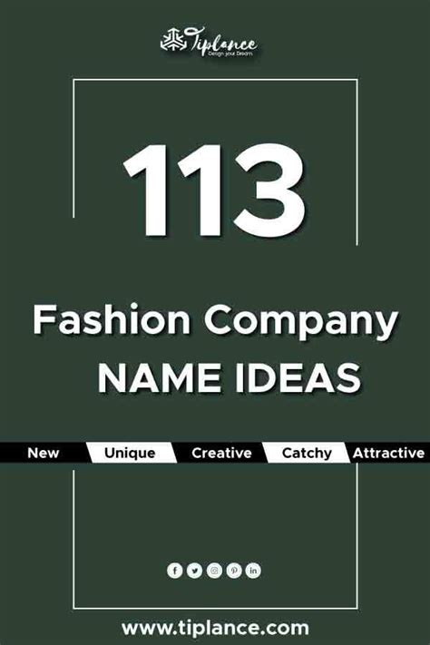 113 Fashion Company Name Ideas Fashion Brand Names Tiplance