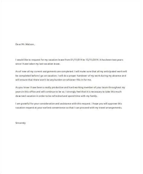 Vacation Application Letter Sample Best Of Document Template