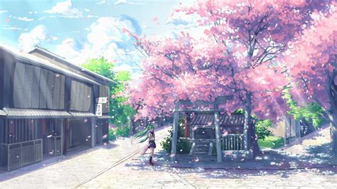 Anime Sakura Tree Wallpaper 1920x1080 Japanese Sakura Cherry Blossom
