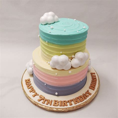 Ombre Pastel Rainbow Cake Ombre Cloud Cake Rainbow Themed Cloud
