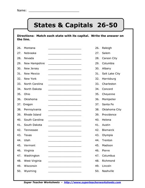 In total, there are 47 countries to learn. 6 Best Images of 50 States And Capitals Worksheet - 50 States and Capitals List Worksheet ...