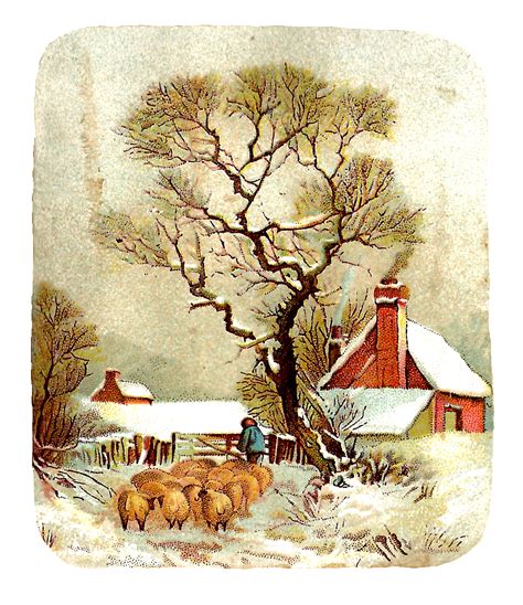 Antique Images Free Winter Clip Art Winter Graphic With