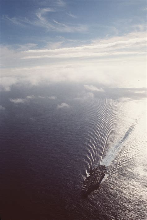 An Aerial View Of The Aircraft Carrier USS JOHN F KENNEDY CV 67