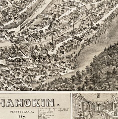 Map Of Shamokin Northumberland County Pennsylvania Pa 1884 Etsy