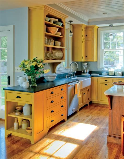 White cabinets come in numerous designs. COLORFUL Painted kitchen cabinets - Homchick Stoneworks, Inc.