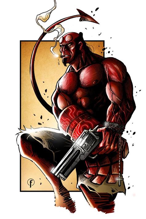 Hellboy Color By Riccardo Fasoli On Deviantart Comic Heroes Comic