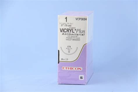Ethicon Suture Vcp365h 1 Vicryl Plus Antibacterial Violet 27 Ctx