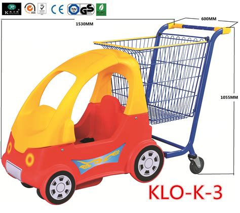 Cute Chrome Little Kids Shopping Carts With Plastic Children Car