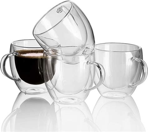 Set von 4240 ml Doppelwandige Thermo Espresso Gläser Kaffee Tasse