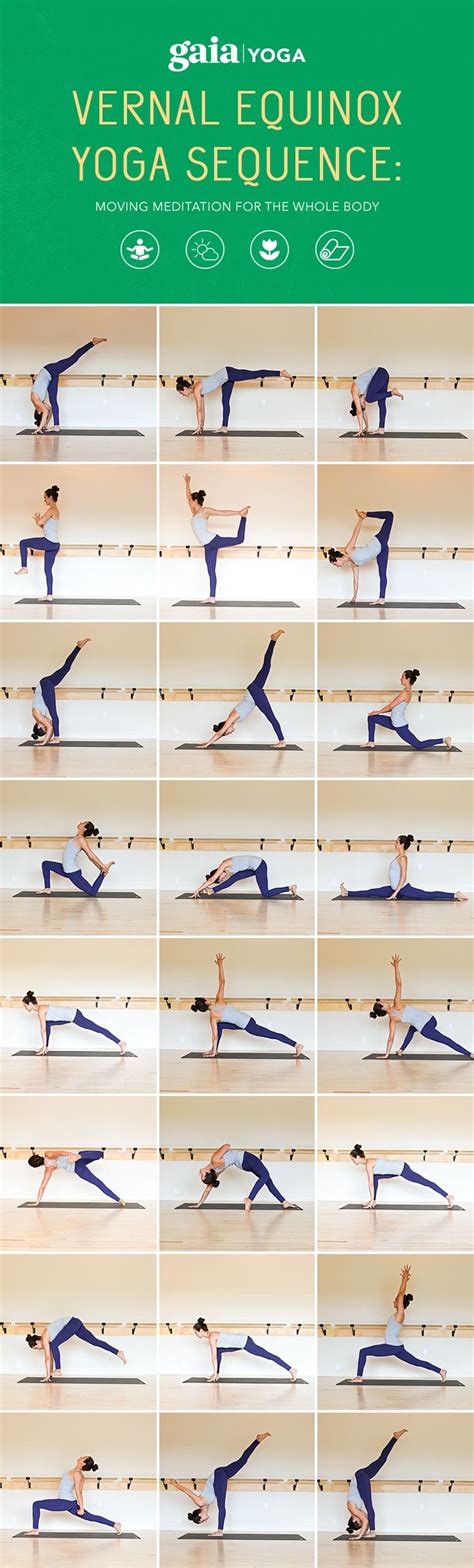 A Series Of Yoga Poses With The Wordsvernal Equinnox Yoga Sequence