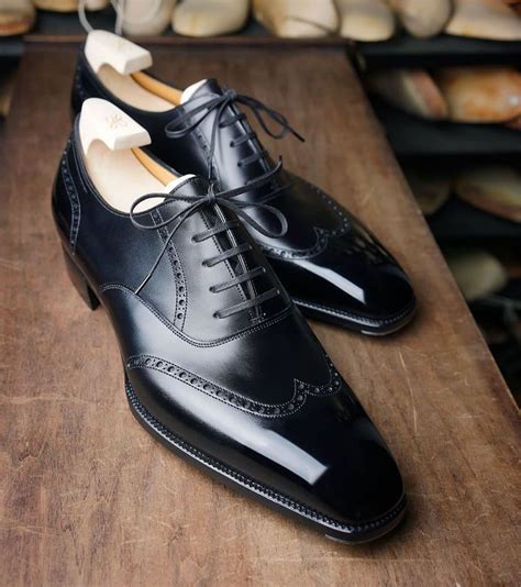 Oxford Mens Patent Leather Dress Shoes Black Leather Wingtips Business Shoes For Men The