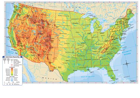 United States Physical Map Physical Map Usa Map Map