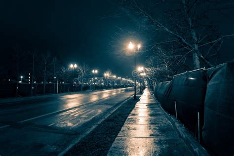 Dark Empty City Street