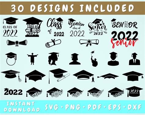 Graduation 2022 Svg Bundle 30 Designs Senior 2022 Svg Etsy
