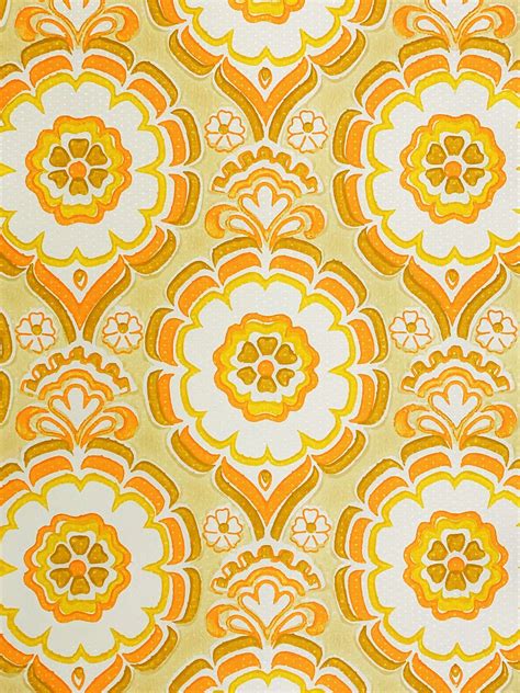Vintage Wallpapers Online Shop Retro Geometric Wallpaper Orange