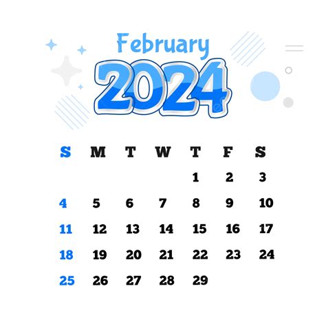 Febrero De 2024 Diseño Transparente Vector Png Dibujos Febrero 2024