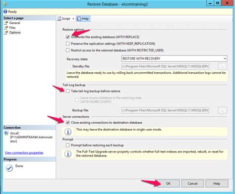 How To Manually Restore An Mssql Database In Sql Management Studio Ssms