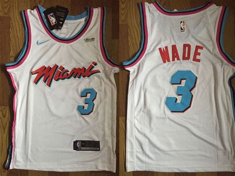 Ecseller Official Mens Nba Miami Heat 3 Dwyane Wade White Nike Vice