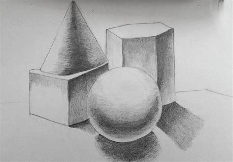 An Pencil Sketch Of 3d Shapes Object Drawing Drawings Pencil