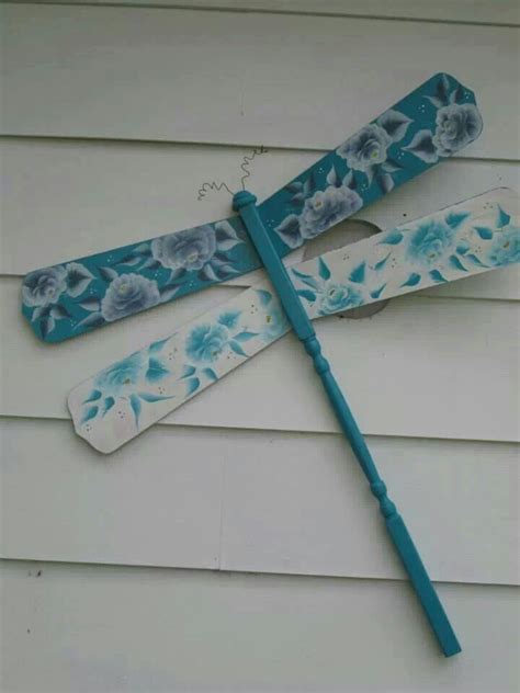 Painted Dragonfly Ceiling Fan Blades Fan Blades Ceiling Fan Makeover
