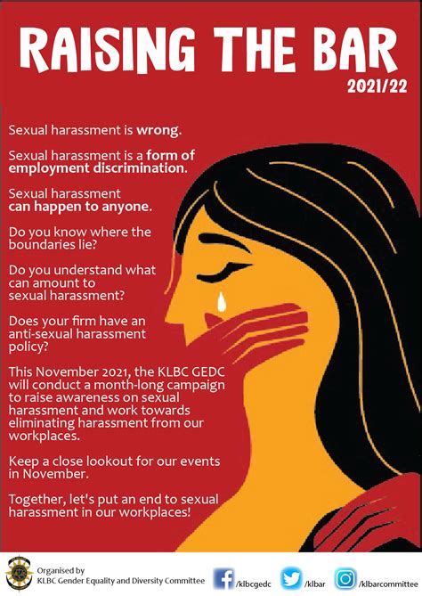 November 2021 Sexual Harassment Awareness Month Kl Bar