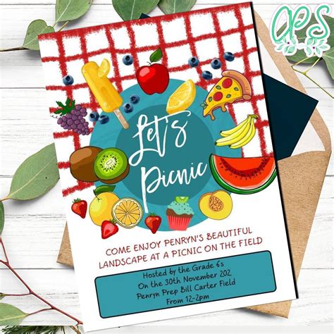 Picnic Invitation Customizable Template To Print At Home Diy