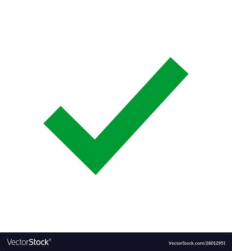 Green Check Mark Icon Tick Symbol In Color Vector Image