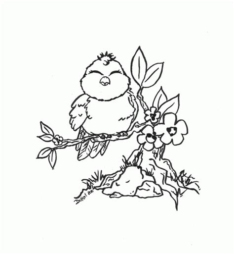 Birds And Flowers Coloring Pages Coloring Pages Kids