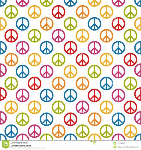Seamless Pattern Background Colorful Peace Signs