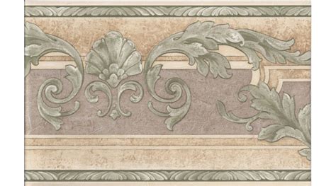 Free Download Home Cream Green Molding Leaves Wallpaper Border 900x500