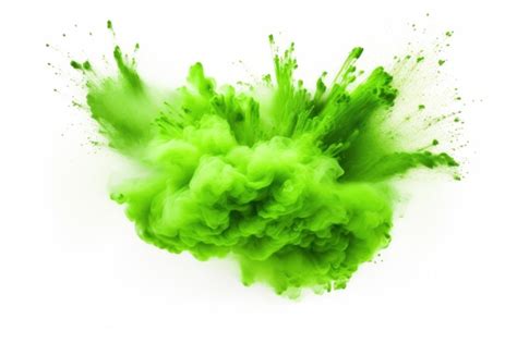 Premium Ai Image Bright Green Holi Paint Color Powder Isolated On