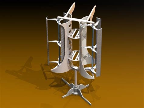 A vertical axis wind turbine works sideways, tipped sideways along the axis perpendicular to the wind streamlines. Vertical Axis Wind Turbine VAWT free 3D Model STL ...
